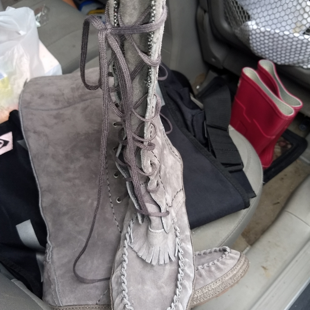 Ugg lace up leather boots